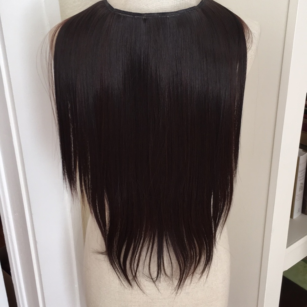 Halo Hair Extension Synthetic 18” Brown Auburn